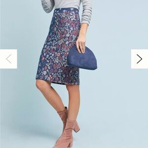 Anthropologie Maeve Gertje Floral Pencil Skirt